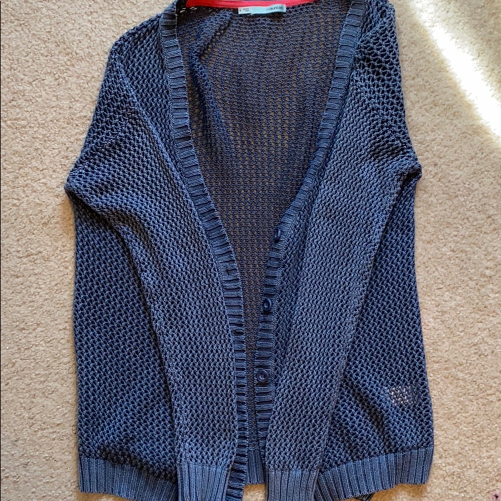 Maurices Faded Navy/ Gray Blue Cardigan size Small